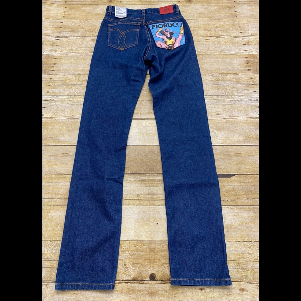 RARE Fiorucci cowgirl yves cigarette medium dark jeans size 27